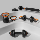 FED 10 Kg Dumbbell + Barbell + Kettlebell Kit V2
